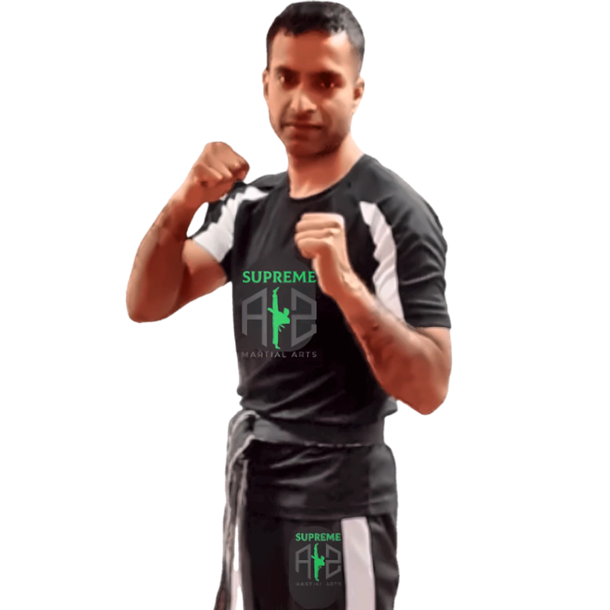 Authentic martial arts belt and dojo gear equipment display